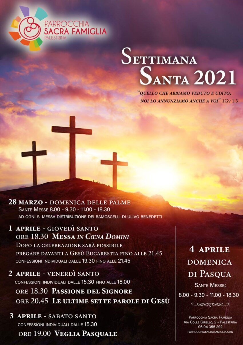 Celebrazioni della Settimana Santa 2021