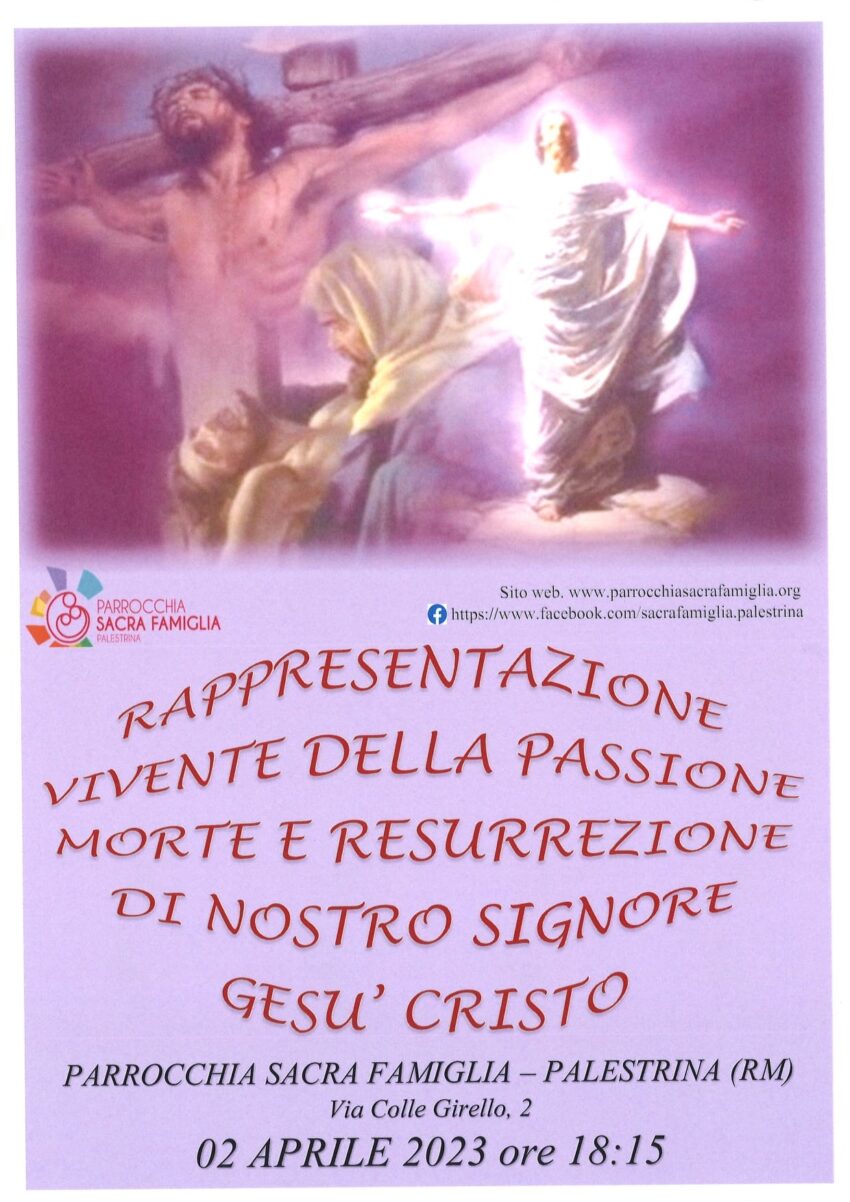 Terza Edizione della Sacra Rappresentazione della Passione di Nostro Signore Gesù Cristo