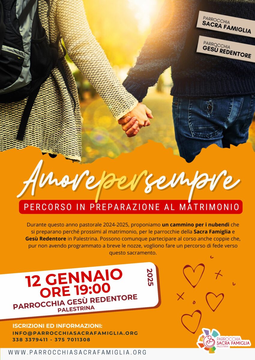 AmorePerSempre – Inizio percorso di preparazione al Sacramento del Matrimonio 2024/2025