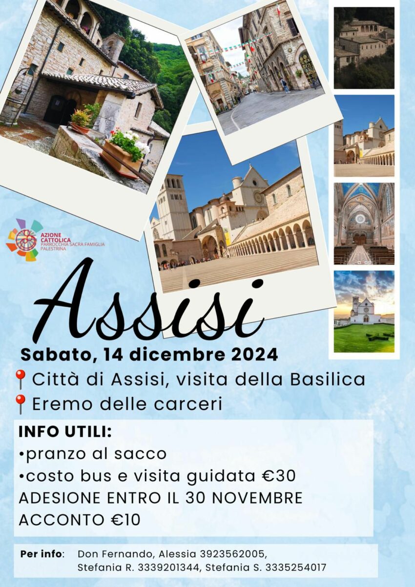 Pellegrinaggio ad Assisi – Sabato 14 dicembre 2024