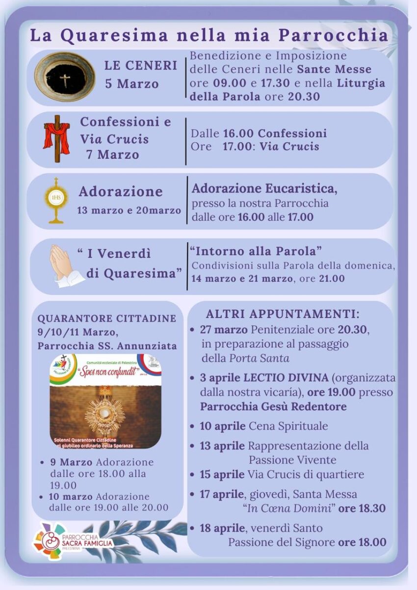 La Quaresima nella nostra Parrocchia